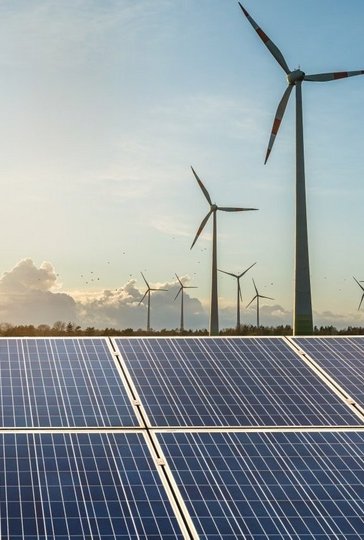 Solar systems and wind turbines