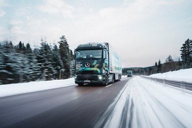 eActros 600 Europatour bei Schnee & Eis: Elektro-Lkw ist auch im Winter effizient unterwegs