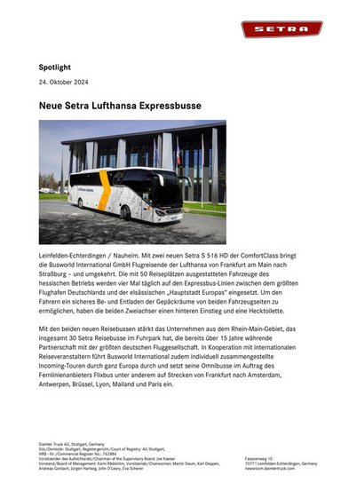 Neue Setra Lufthansa Expressbusse