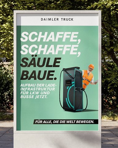 SCHAFFE, SCHAFFE, SÄULE BAUE – Daimler Truck startet Onlinekampagne mit politischen Forderungen