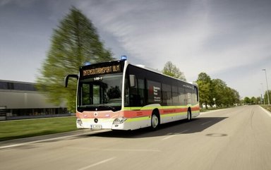 Der Großraum-Intensivtransportwagen, ein Mercedes-Benz Citaro, wird von der DRK-Rettungsdienst Heidenheim-Ulm gGmbH eingesetzt, die damit den größten Intensivtransportwagen in Deutschland in Betrieb nimmt.