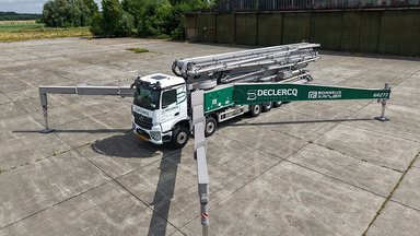European premiere in Belgium: Giant concrete pump on a 7-axle Mercedes-Benz Arocs