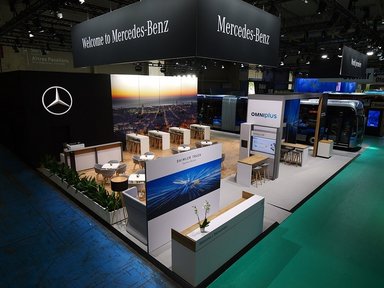 Mercedes-Benz eCitaro G fuel cell mit vollelektrischem Antrieb auf dem Global Public Transport Summit in Barcelona