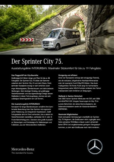 Sprinter City 75 INTERURBAN Broschüre