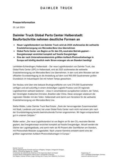 Daimler Truck Global Parts Center Halberstadt: Baufortschritte nehmen deutliche Formen an