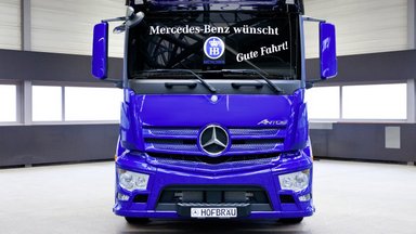 Mercedes-Benz Antos with Sideguard Assist: On the safe side – Hofbräu München places its trust in Mercedes-Benz trucks