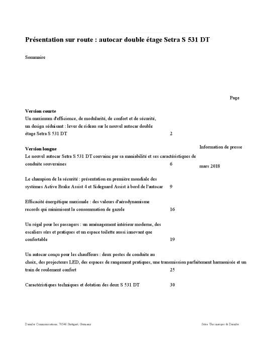 FRENCH: Présentation sur route : autocar double étage Setra S 531 DT