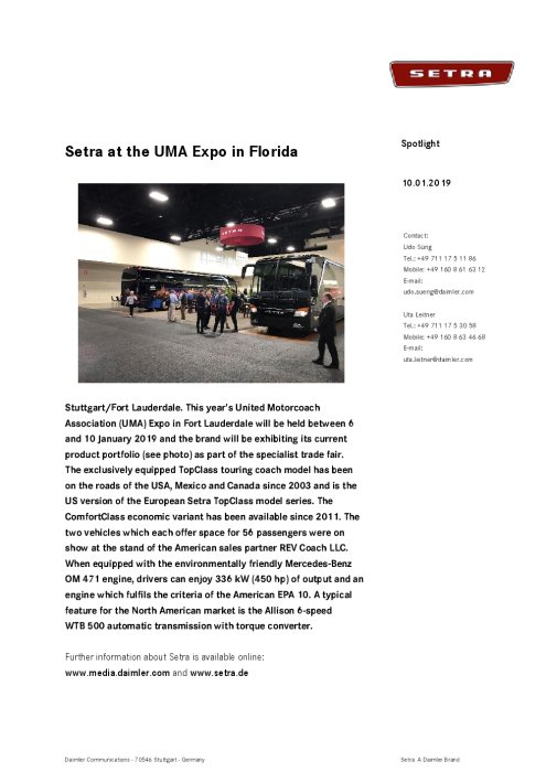 Setra at the UMA Expo in Florida