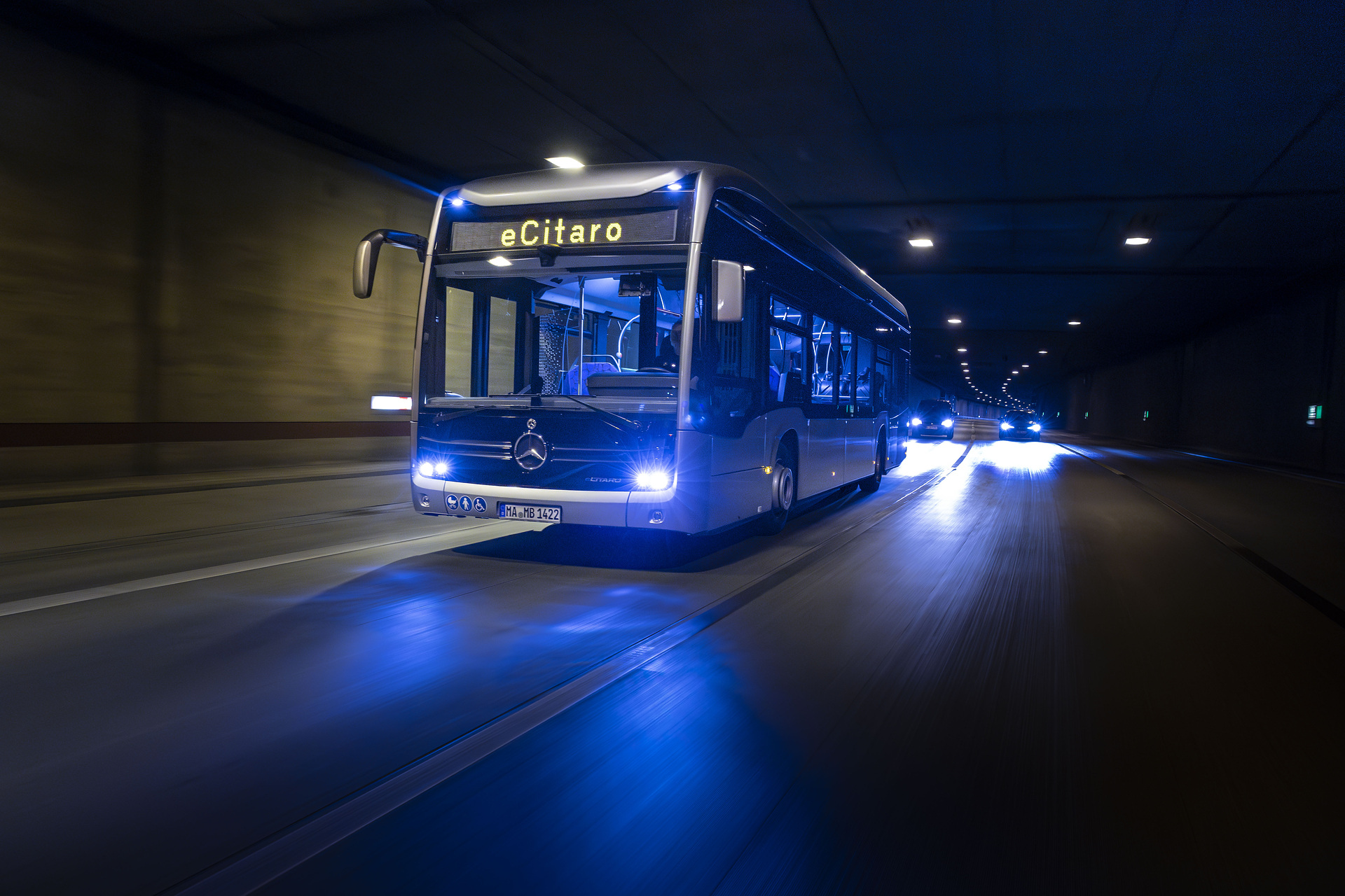 The all-electric Mercedes-Benz eCitaro city bus with the latest generation of batteries