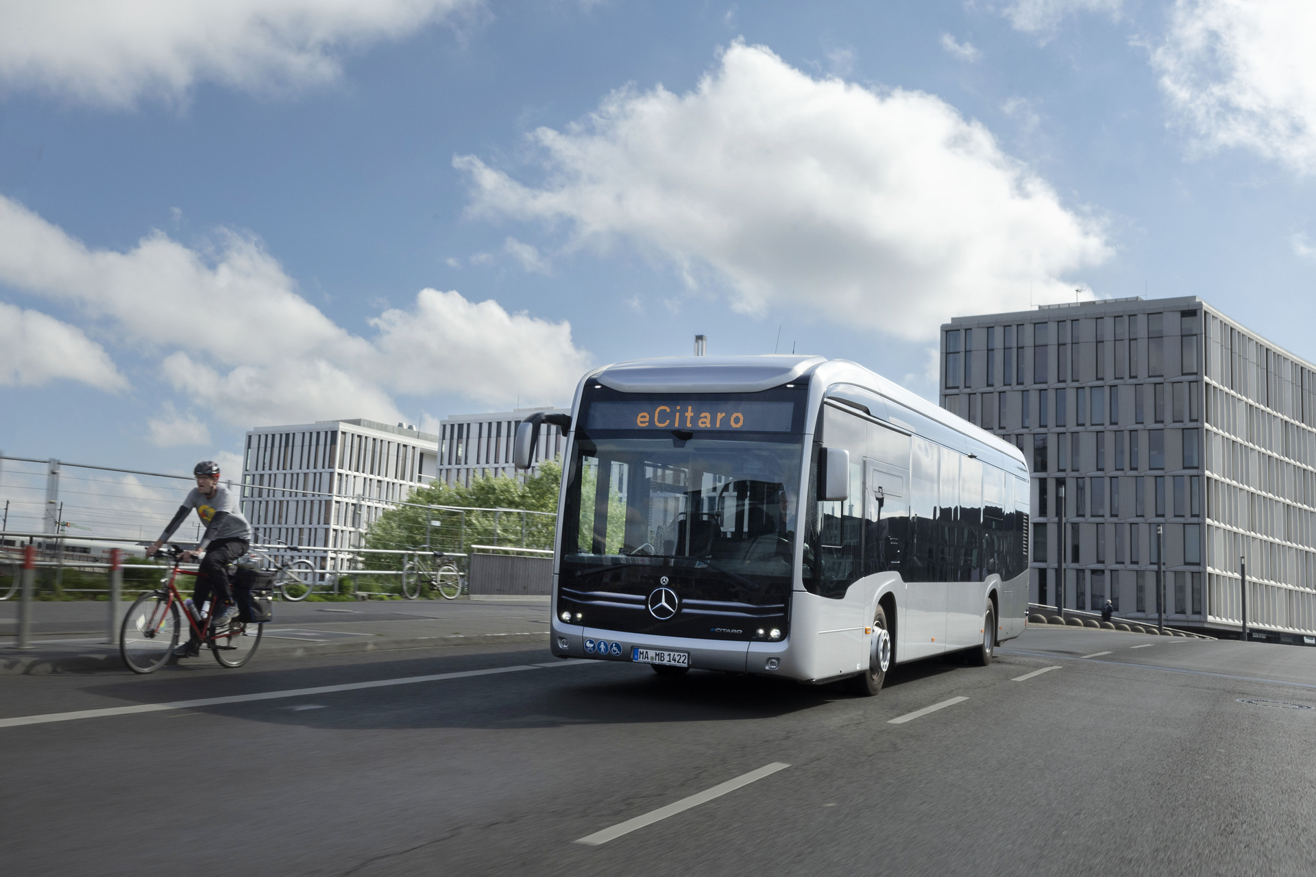 The all-electric Mercedes-Benz eCitaro city bus with the latest generation of batteries