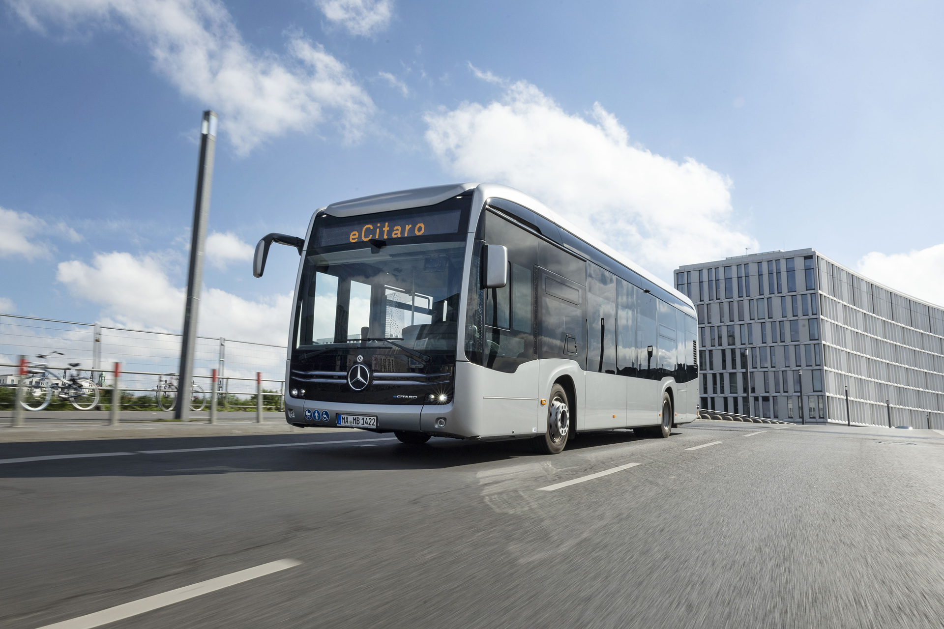 The all-electric Mercedes-Benz eCitaro city bus with the latest generation of batteries