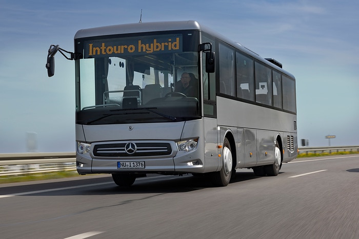 The compact Mercedes-Benz Intouro K hybrid inter-city bus