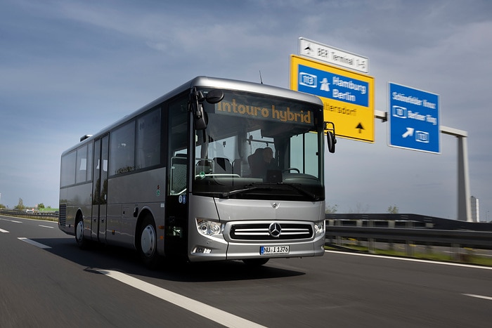 The compact Mercedes-Benz Intouro K hybrid inter-city bus