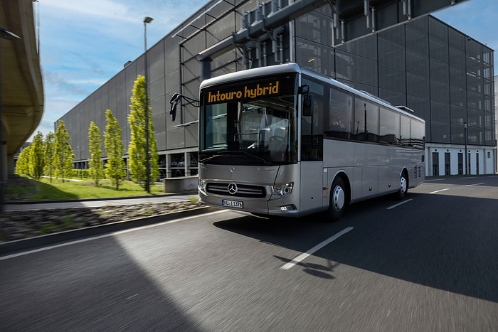 The compact Mercedes-Benz Intouro K hybrid inter-city bus