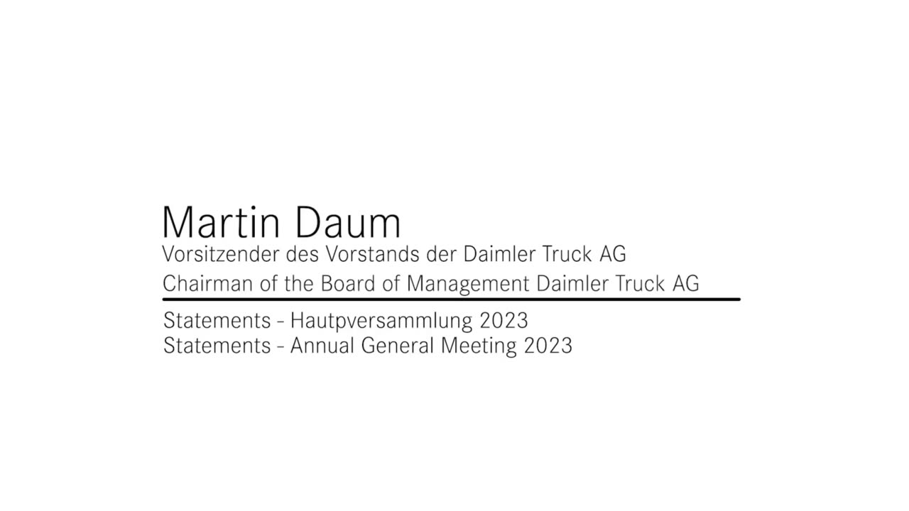 Hauptversammlung 2023 - Statements Martin Daum