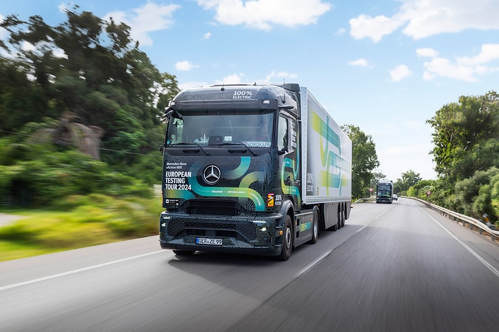 Vollelektrisch durch Europa: eActros 600 Test-Trucks erreichen südlichstes Etappenziel Tarifa