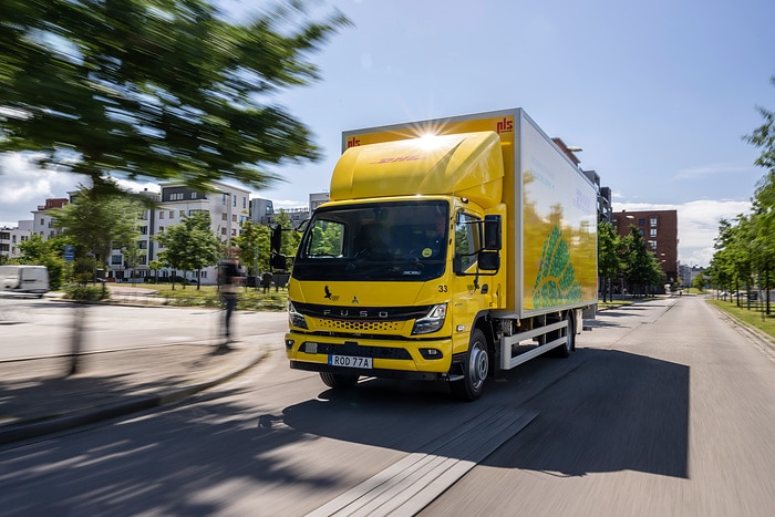 FUSO eCanter in Sweden: Falkenklev Logistik electrifies its routes for DHL in Malmö