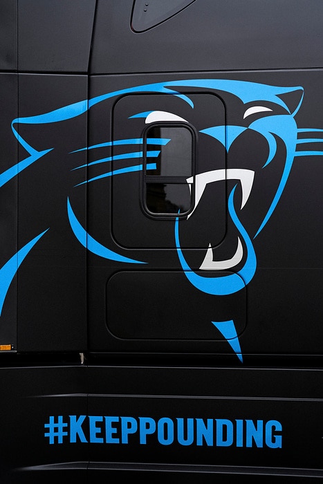 Daimler Truck is partner of the Carolina Panthers at the NFL Game Weekend in Munich: Freightliner Cascadia on display