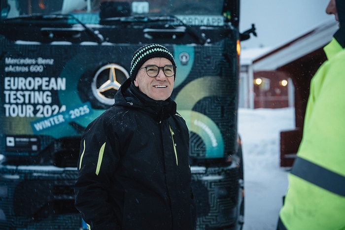 eActros 600 European tour in snow and ice: Electric trucks also drive efficiently in winter