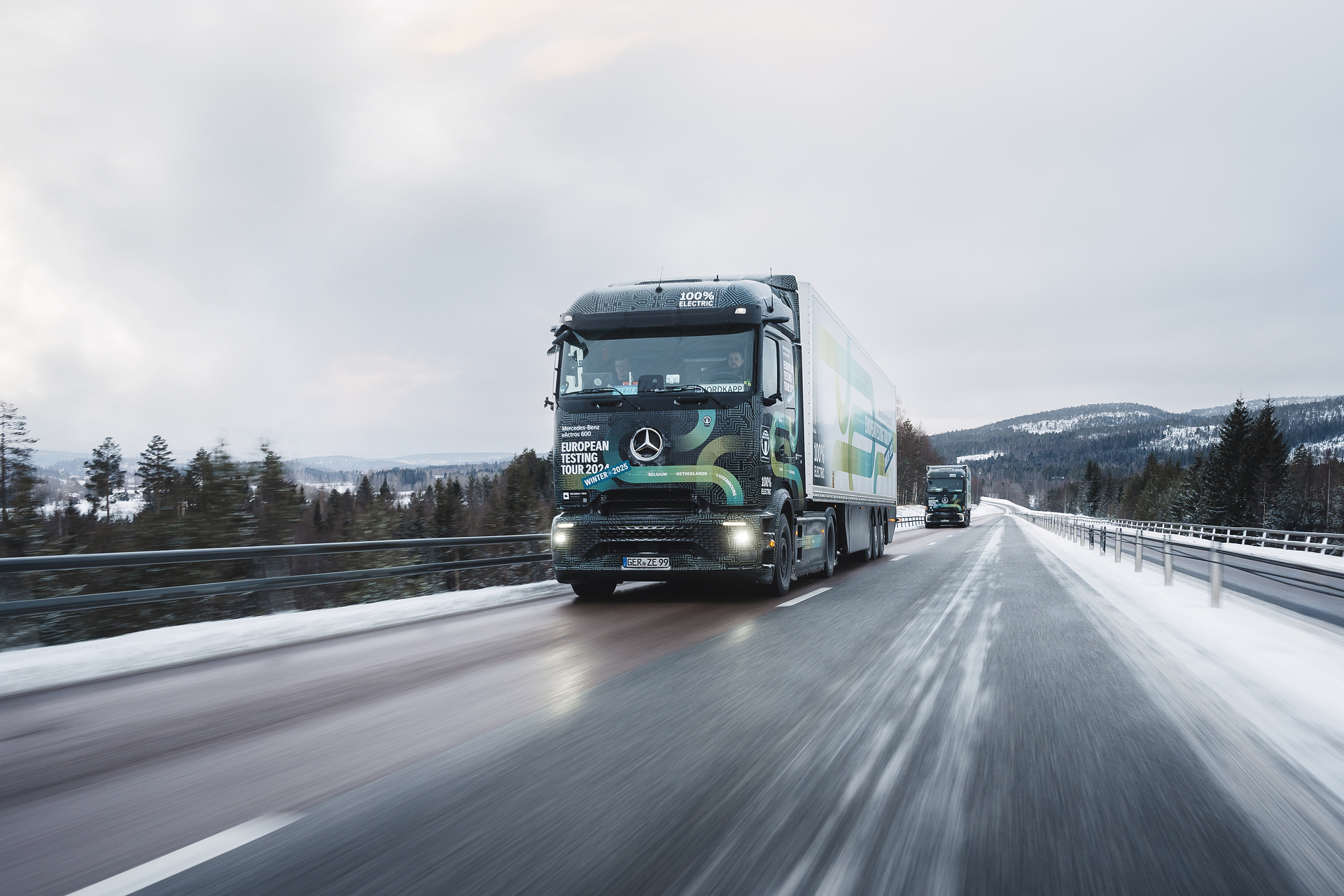 eActros 600 European tour in snow and ice: Electric trucks also drive efficiently in winter