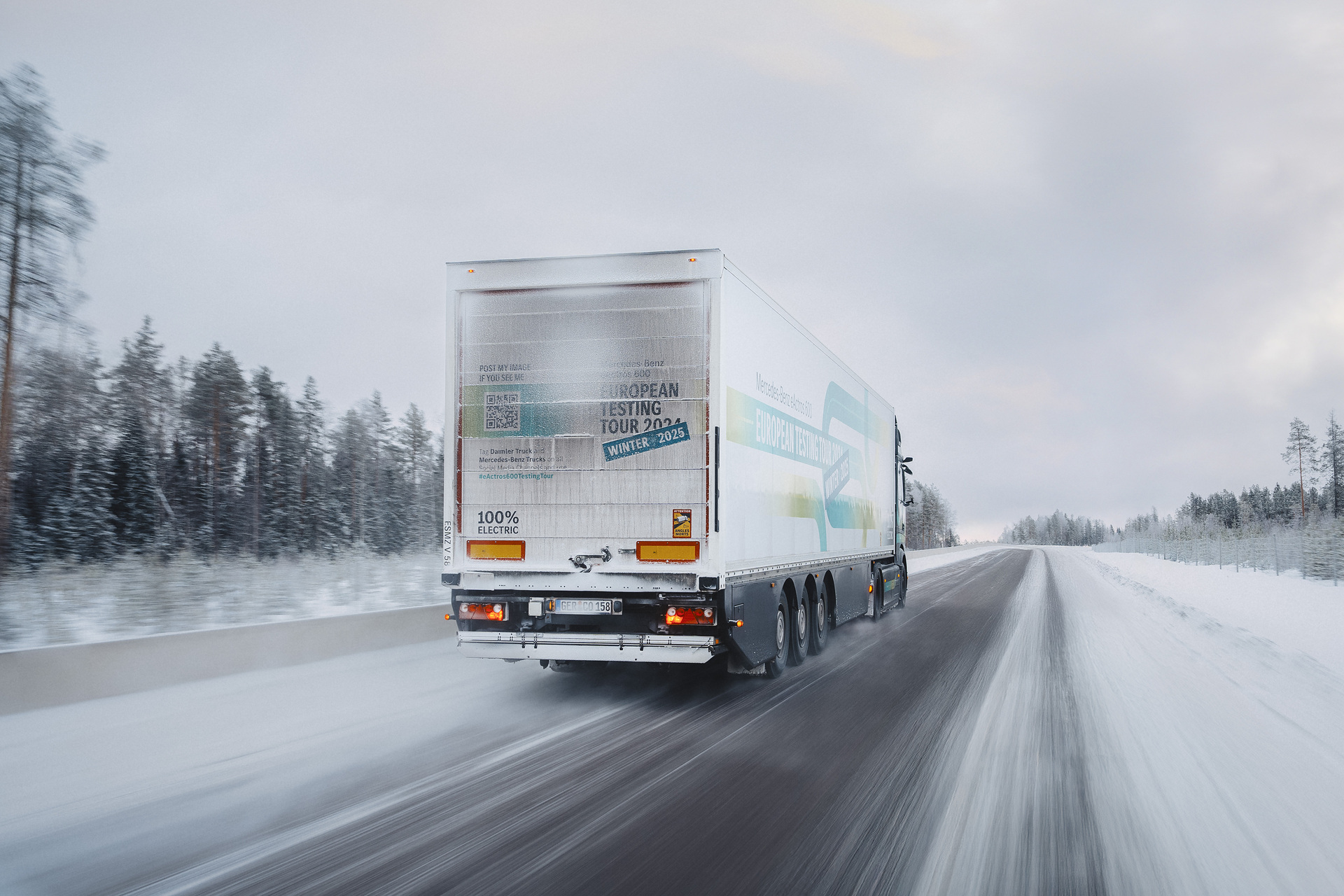 eActros 600 European tour in snow and ice: Electric trucks also drive efficiently in winter