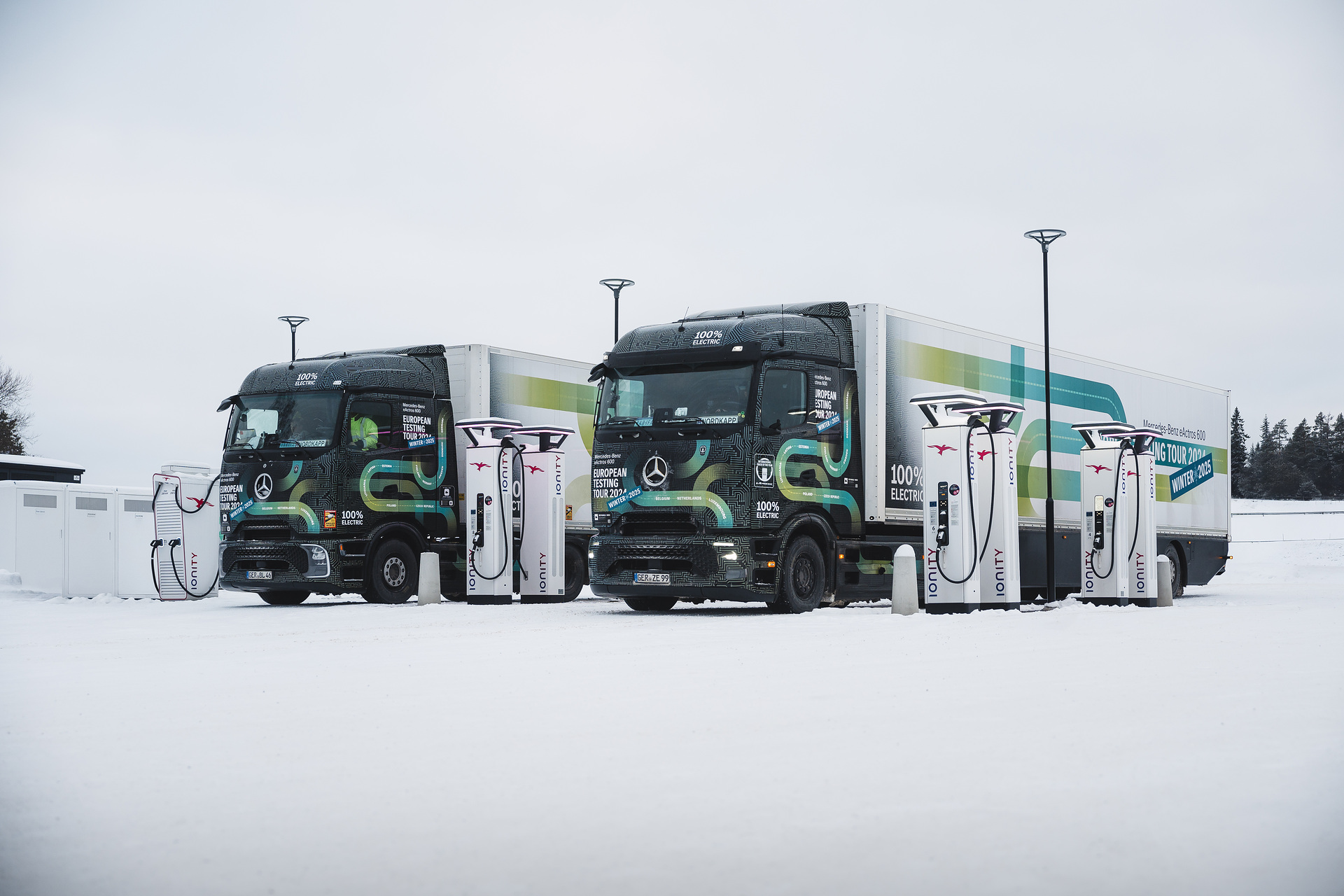 eActros 600 European tour in snow and ice: Electric trucks also drive efficiently in winter