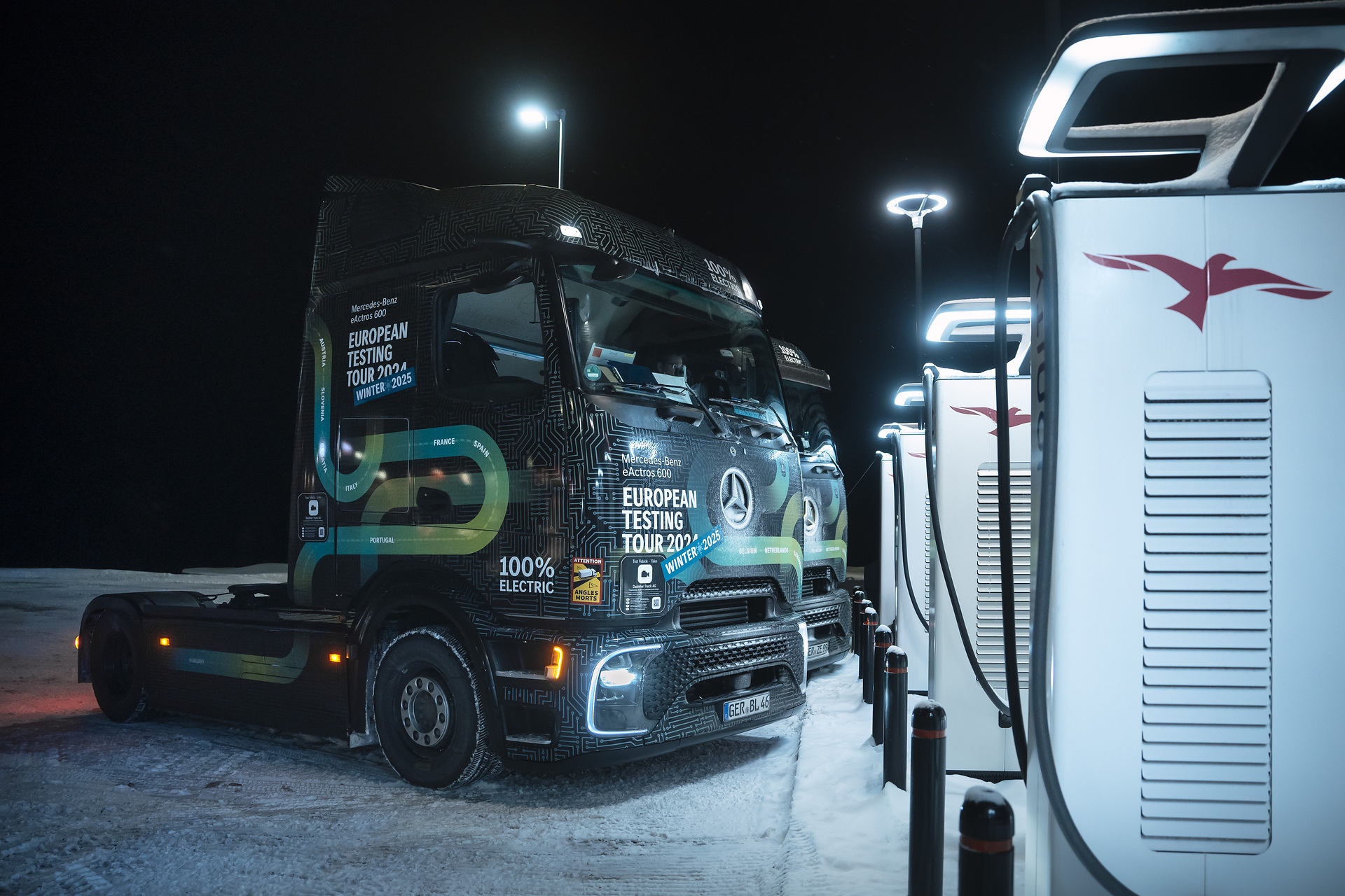 eActros 600 European tour in snow and ice: Electric trucks also drive efficiently in winter