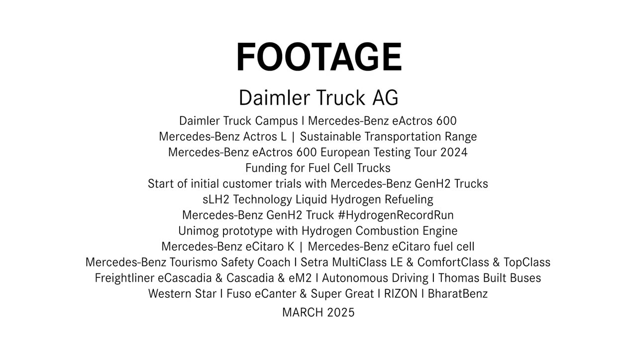 Footage | Daimler Truck AG, Footage, März 2025